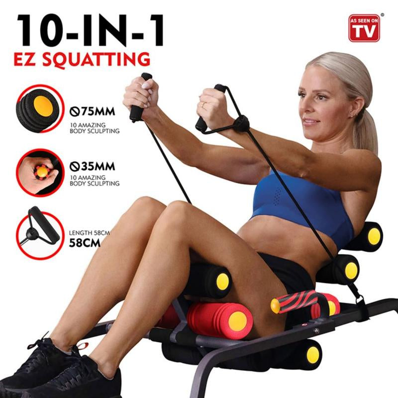 Magic BB Back Extension Machine,Squat Machine for Women, Adjustable Glutes Trainer Machine, Core & Leg Exercise, Sit Up-Push up Workout Equipment at Home Gym with Resistance Bands