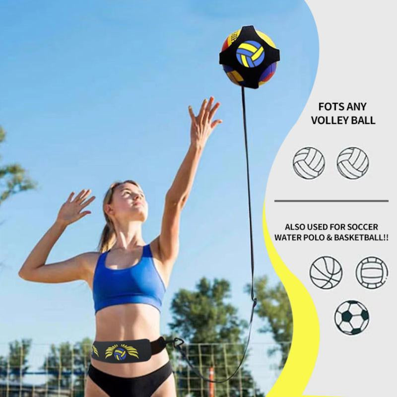 Volleyball Rebound Belt Trainer - Solo Practice Tool for Serving, Spiking & Defense with Elastic Rope. Perfect for Indoor & Beach Training.