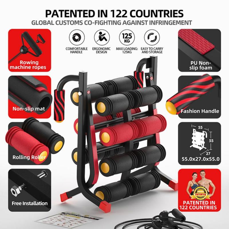 Magic BB Back Extension Machine,Squat Machine for Women, Adjustable Glutes Trainer Machine, Core & Leg Exercise, Sit Up-Push up Workout Equipment at Home Gym with Resistance Bands