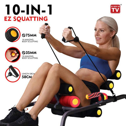 Magic BB Back Extension Machine,Squat Machine for Women, Adjustable Glutes Trainer Machine, Core & Leg Exercise, Sit Up-Push up Workout Equipment at Home Gym with Resistance Bands